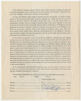 1958 Duke Ellington Signed Contract (University Archives LOA)